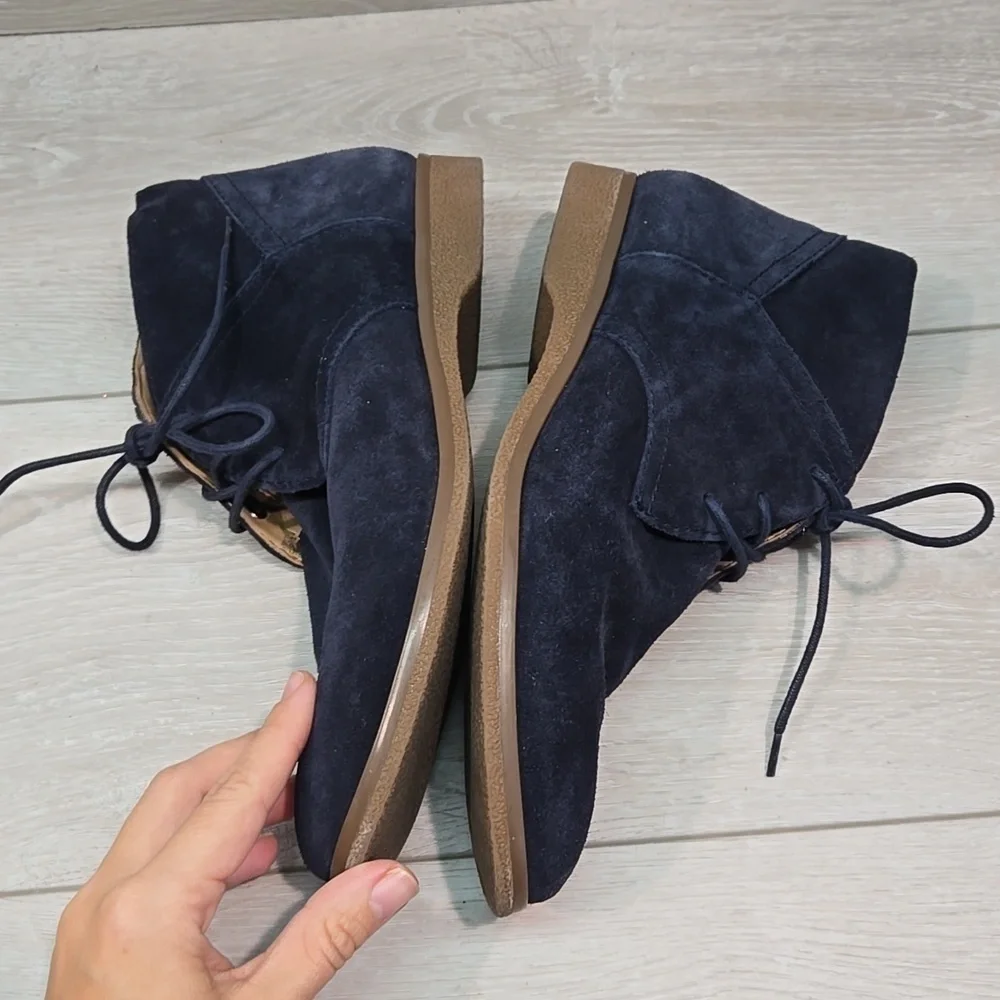 Anthropologie Franco Sarto Women Percy Leather Lace Up shoes Chelsea boots sz 9M